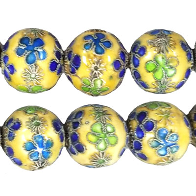 ENAMEL ROUND 16MM YELLOW